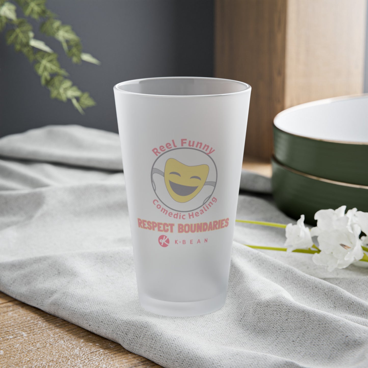 RESPECT BOUNDARIES FROSTED PINT GLASS