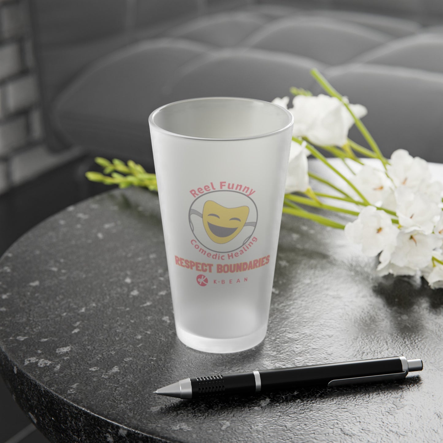 RESPECT BOUNDARIES FROSTED PINT GLASS